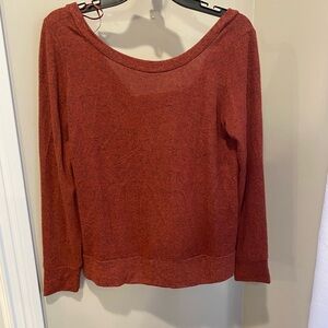 Paper Crane Brick Red Knit Top